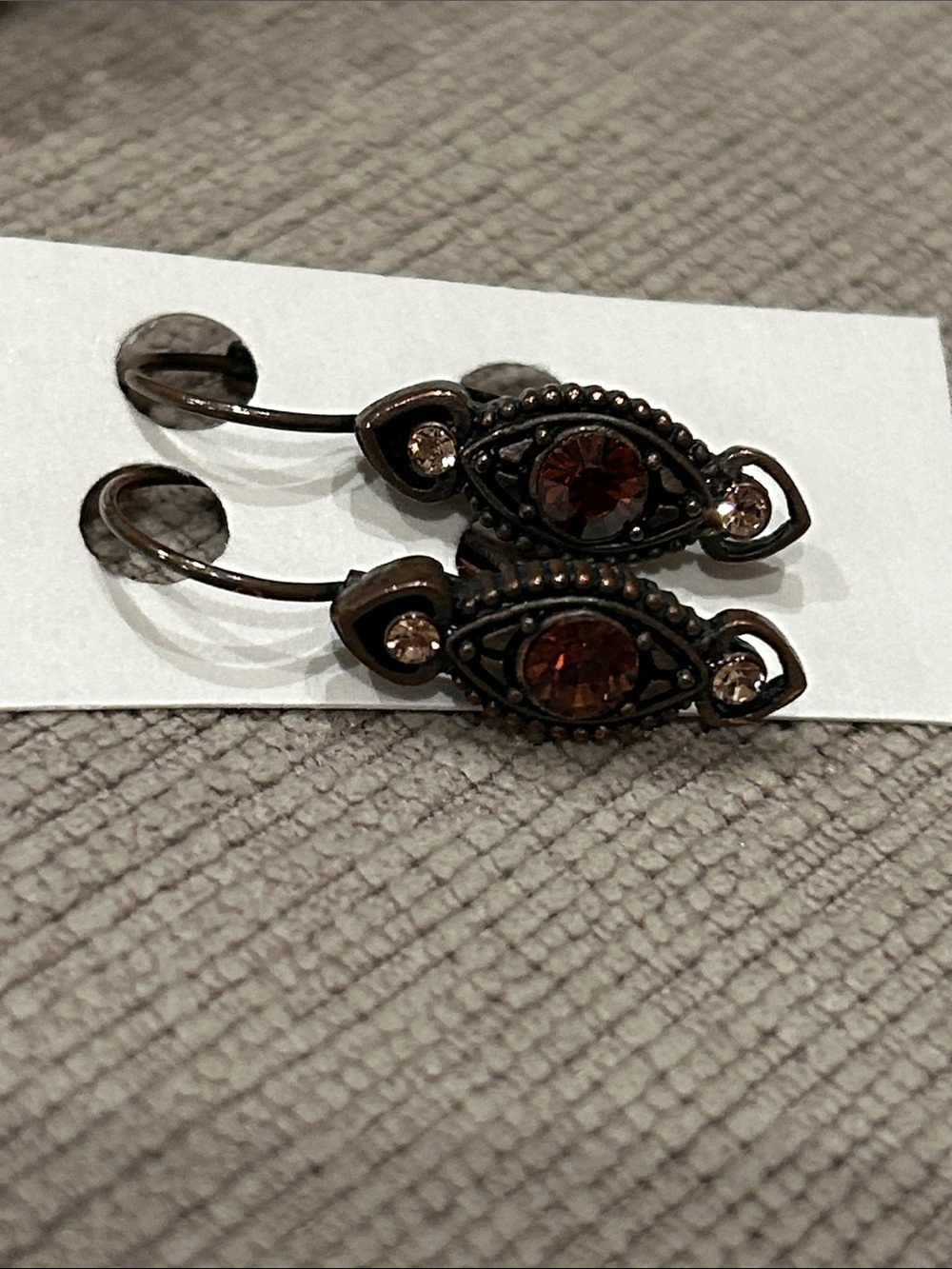 Beaded freshwater Pearl Accent leather Cuff Bracelet w/ crystal earring set image 2